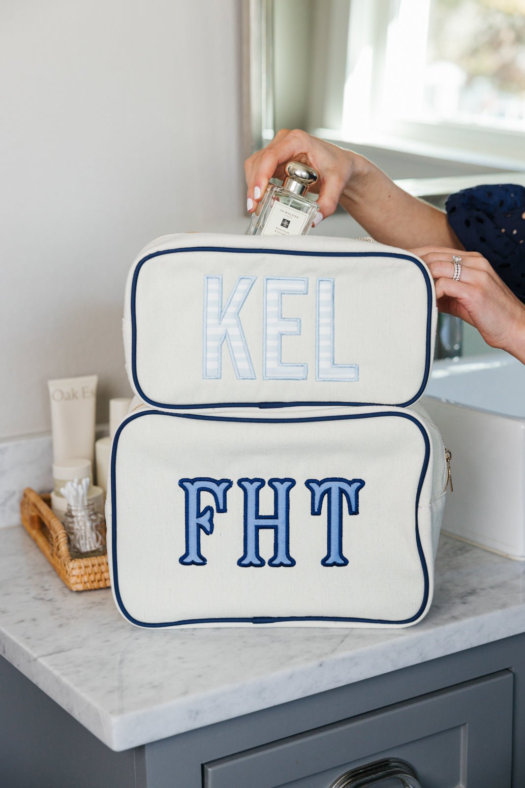 Embroidered Canvas Pouch with Applique Bundle (Large & Extra Large)